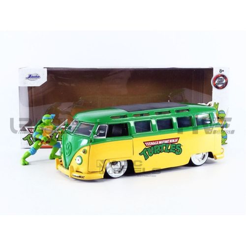 Jada Toys 1/24 - 31786gr - Volkswagen Bus Ninja Turtles + Leonardo Figure - 1963-Jada Toys
