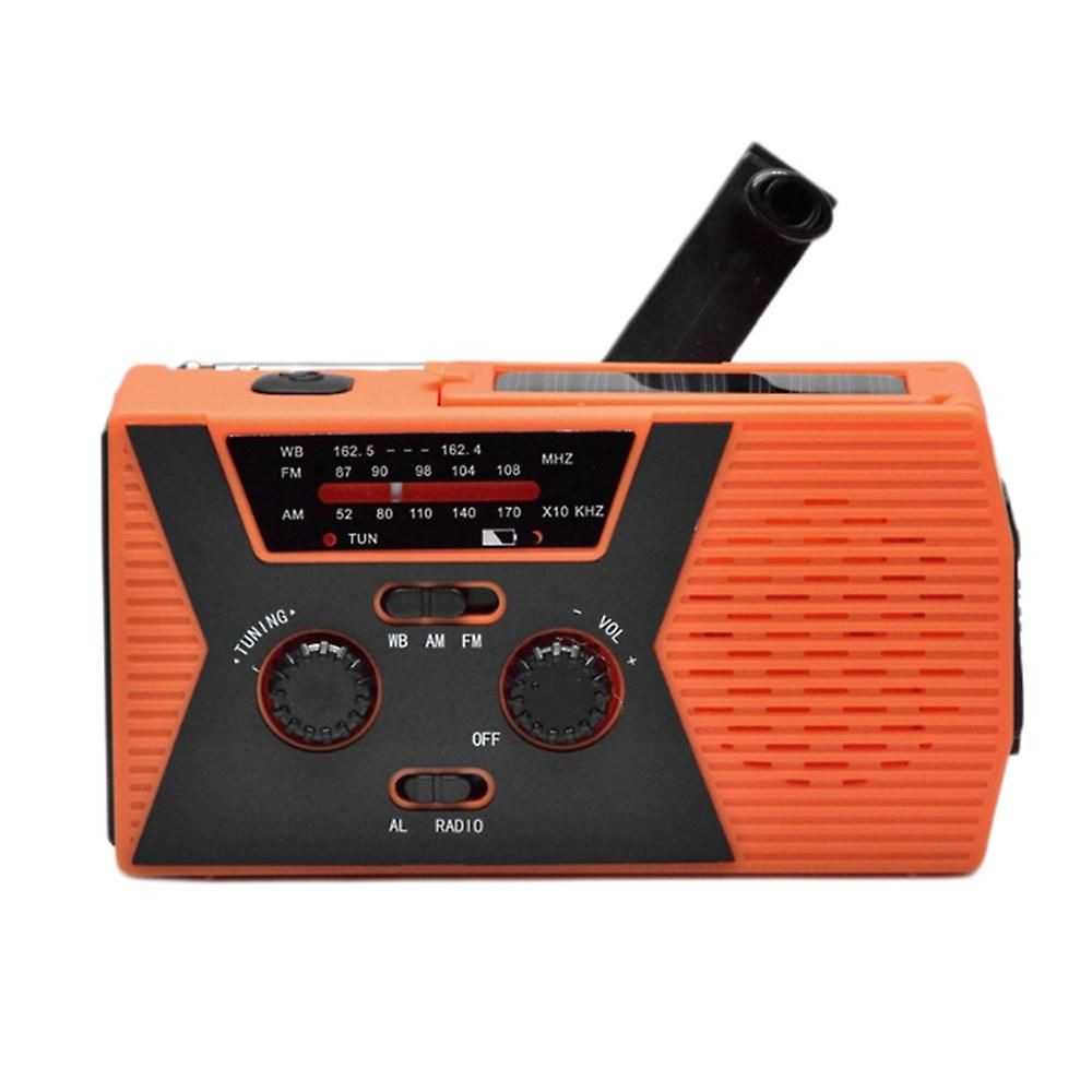 Radio De Survie AM/FM Rechargeable - Alimentation Solaire, Manivelle Et USB - Lecteur MP3, Lampe, Power Bank 2000mAh - Pour Randonnée, Camping, Urgence - 6