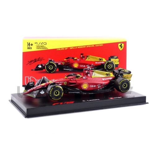 Bburago 1/43 - 36831ly-Monza - Ferrari F1-75 - Italy Monza Gp 2022 (C. Leclerc)-Bburago