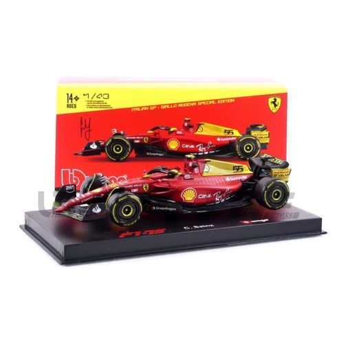 Bburago 1/43 - 36831sy-Monza - Ferrari F1-75 - Italy Monza Gp 2022 (C. Sainz)-Bburago