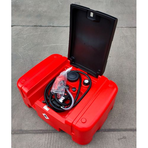 Cuve caddy ravitailleur PE mobile 210L diesel-gasoil avec pompe 12V et pistolet automatique MW Tools TDC21012
