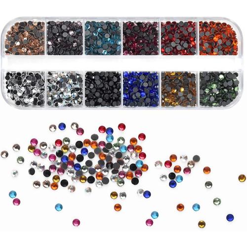 2160 Pcs Strass Cristal Strass Fer-Sur Hotfix Strass Décoration Pour Artisanat Vêtements Chaussures Sacs Nail Diy 12 Couleurs