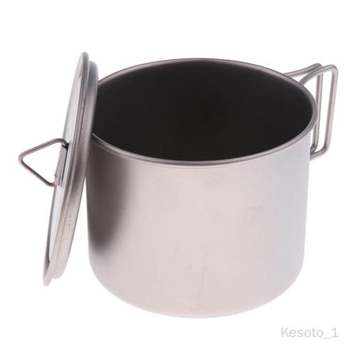 / Bol / Pot + Sac Maille En Titane À Poignée Pliable Portative 420 Ml / Camping 550 Ml