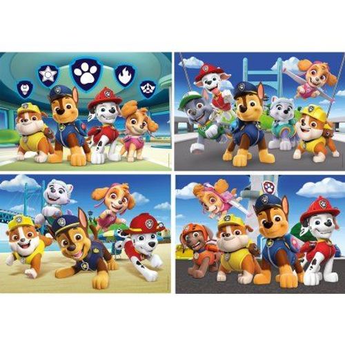 Coffret 4 Puzzle Progressif Pat Patrouille - 20 - 60 Pieces Set Pack Chien Zuma Everest Marcus Rocky Chase Stella + 1 Carte