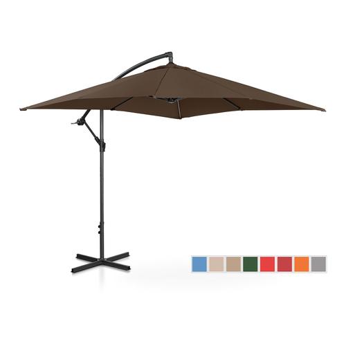 Parasol Déporté Rectangulaire 250 X 250 Cm Inclinable Marron Helloshop26 14_0007606