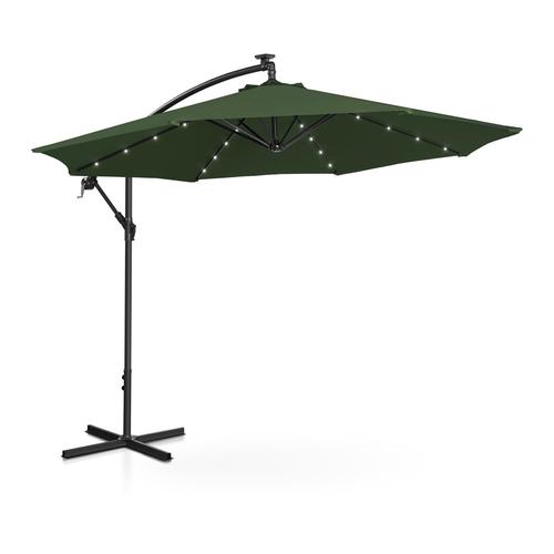 Parasol Déporté Avec Led - Vert - Rond - Diamètre 300 Cm - Inclinable Helloshop26 14_0007607