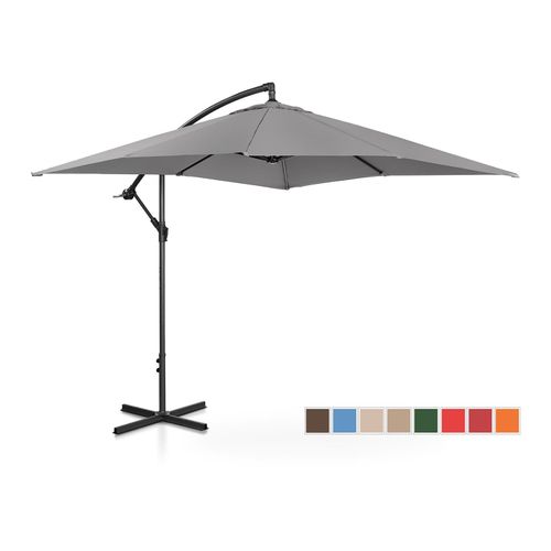 Parasol Déporté Rectangulaire 250 X 250 Cm Inclinable Gris Foncé Helloshop26 14_0007584