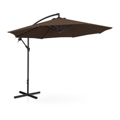 Parasol Déporté Rond Diamètre 300 Cm Inclinable Marron Helloshop26 14_0007596