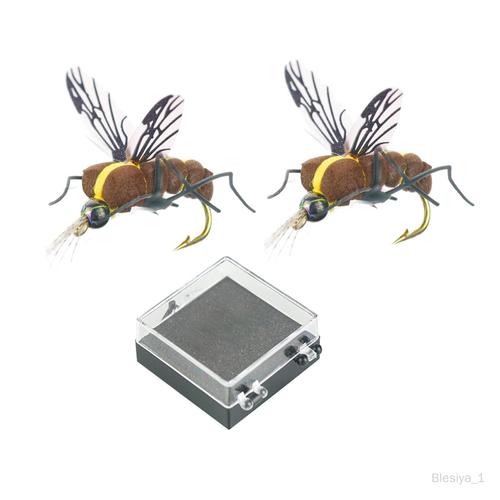 2 Pièces 3d Leurre Insectes Artificiels, Appâts De Truite Saumonée Appâts Flottants Top-Wasser Pour Les Crochets De Leurres De 17mm