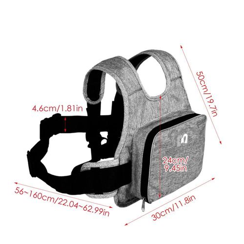Harnais De Sécurité Pour Moto Pour Enfants, Ceinture Porte-Bébé Réglable, Sangle De Sécurité Pour Siège De Vélo, Protection Arrière Avec Sac De Rangement