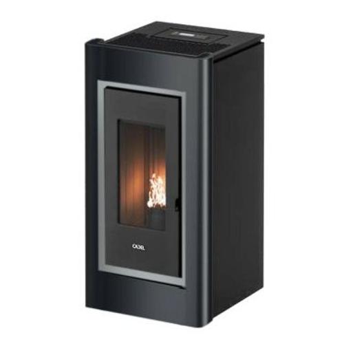 Poêle à granulés étanche CADEL Prince 11 Puissance 10.5kW Anthracite - cadre inox