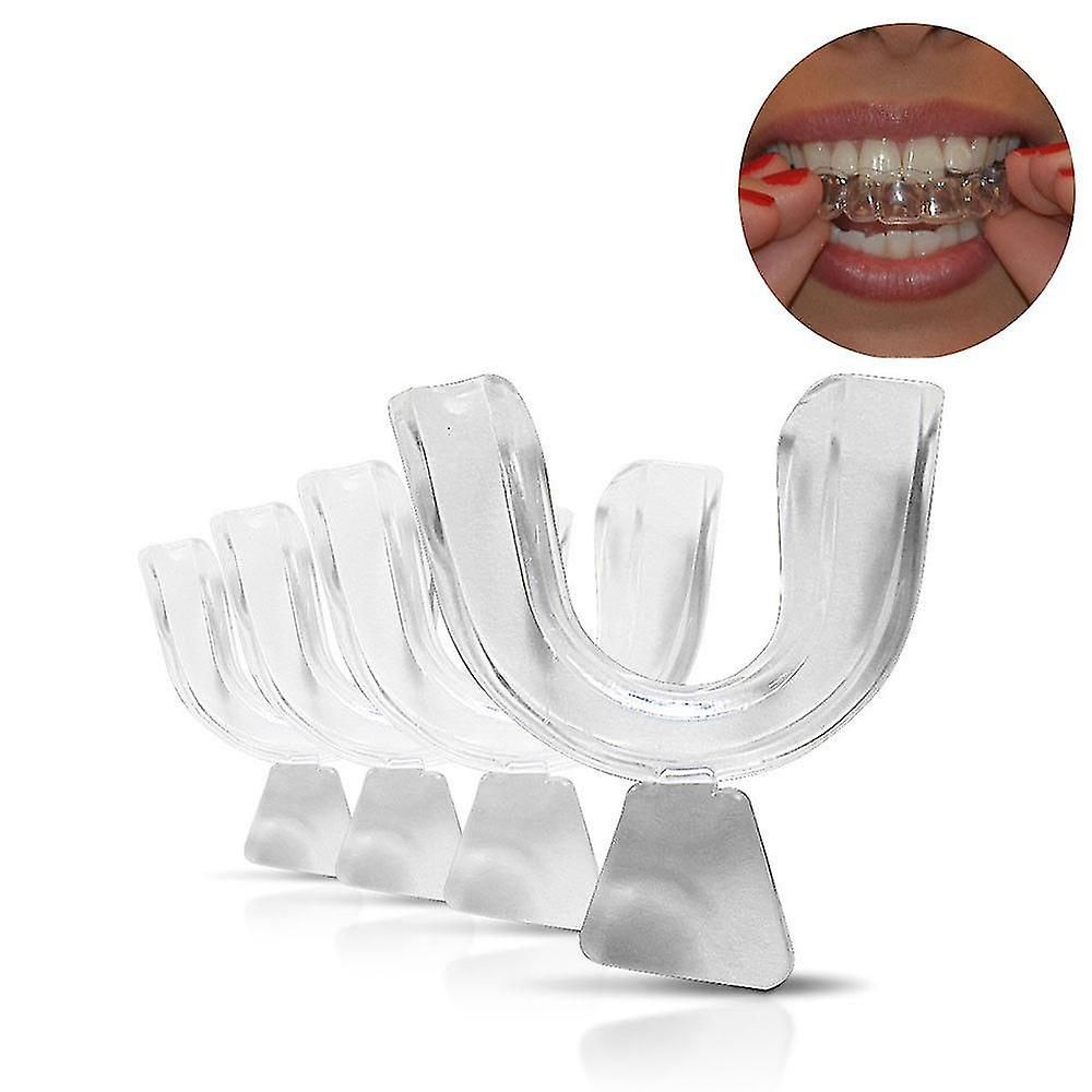 4 X Plateaux Buccaux Pour Le Blanchiment Des Dents/Gel De Blanchiment, Thermoformage Gum Shield Blanc