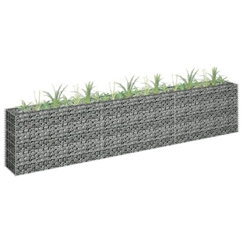 Vidaxl Lit Surélevé À Gabion Acier Galvanisé 270x30x60 Cm