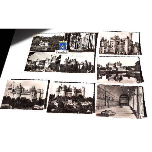 Carte Postale 10x15cm + Cinq Mini Cartes Postales 9x6cm Du Château De Pierrefonds (Oise) Avec Vues Diverses Du Château Intérieur Et Extérieur Du Lac Et De La Forêt-Modèles Anciens En Noir Et Blanc