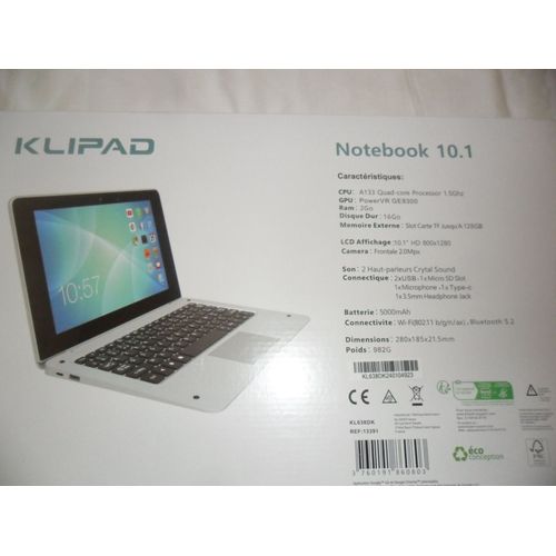 Klipad KL638DK - 10.1" A133 Quad-Core - 1.5 Ghz - Ram 2 Go - DD 16 Go