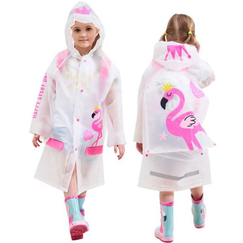 Enfants Manteau De Pluie Gonflable À Capuche Imperméable À La Pluie Cape Veste Imperméable Garçons Filles Poncho Réutilisable Vêtements De Pluie-L