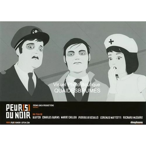 Peurs Du Noir : Jeu De 6 Photos D'exploitation Cinématographique - Format 21x29,5 Cm - De Blutch, Charles Burns, Marie Caillou, Pierre Di Sciullo, Lorenzo Mattotti, Richard Mcguire - Animation - 2008