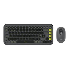 Logitech POP Icon Combo - Ensemble clavier et souris - sans fil - Bluetooth LE - QWERTY - R.-U. - graphite, vert