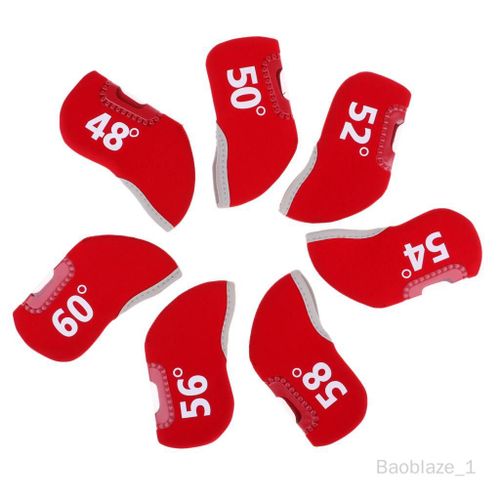 7pcs Accessoires De Rechange De Couverture De Putter De Fer De Club Para Golf Rouge