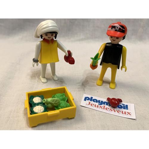 Playmobil Couple Fermier Maraicher - Complète Set 71250 70134 6131 3124 Vendeurs Boutique Fruits Et Légumes Au Marché