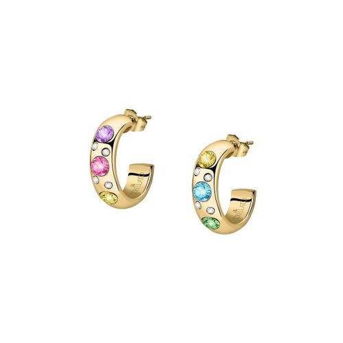 Boucles D'oreilles En Acier Et Crystal