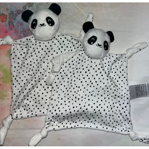 Doudou Panda Blanc Noir Vertbaudet Lot De Deux Doudous Jouets Bebe Peluches Baby Comforter