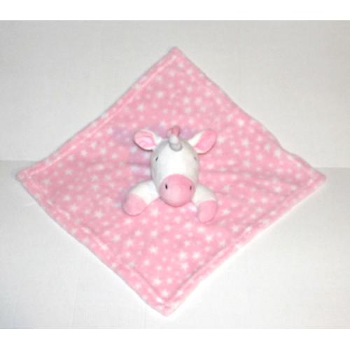 Doudou Licorne Rose Etoiles Babygro 34 Cm