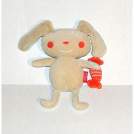 Doudou Lapin Beige Bleu Pouet Bonbon A La Main Du Pareil Au Même Dpam