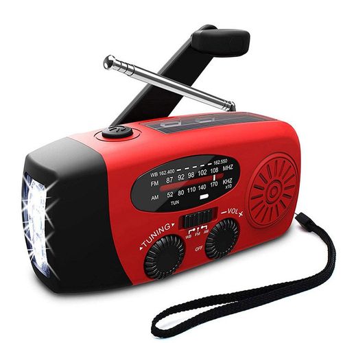 Radio solaire avec prévention des catastrophes USB 3LED et fonction de génération d'énergie radio rechargeable d'urgence