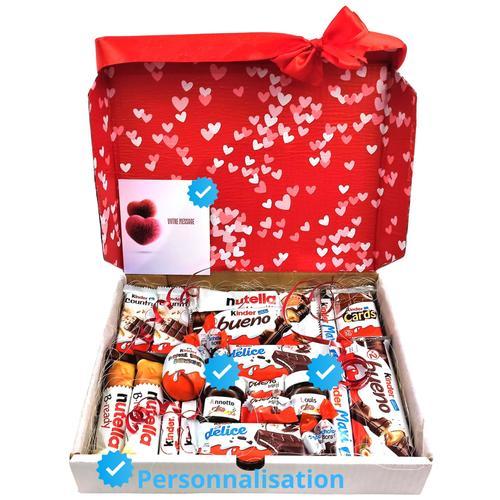 Cadeau chocolat personnalisé box Kinder Anniversaire Saint Valentin Coffret  idée cadeau Original Femme Enfant Fête des mères