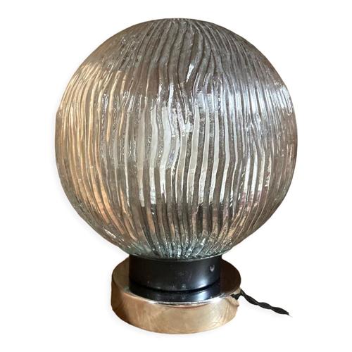 Lampe Poser Globe En Verre Stri Transparent