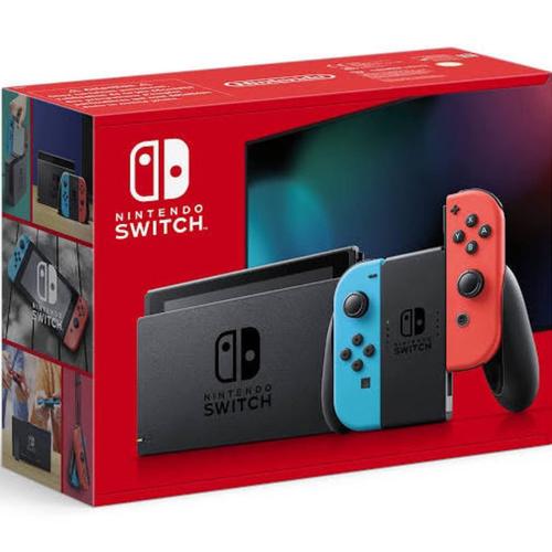 Console Nintendo Switch V2 (1.1) Avec 1 Joy-Con Rouge Néon + 1 Joy-Con Bleu Néon