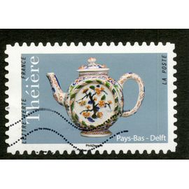 Timbre Oblitéré Théière, Pays-Bas, Delft, Lettre Verte, France, La Poste