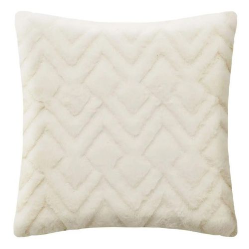 Coussin Imitation Fourrure "Mara" 45x45cm Blanc