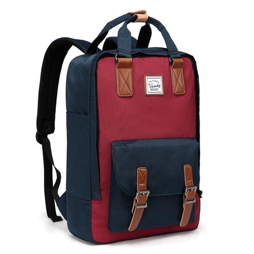 Marine et rouge - sac à dos'école pour femmes, sac de voyage pour ordinateur portable