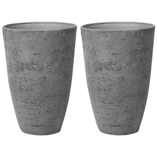 Lot De 2 Pots De Fleurs 51 X 51 X 71 Cm Gris Camia