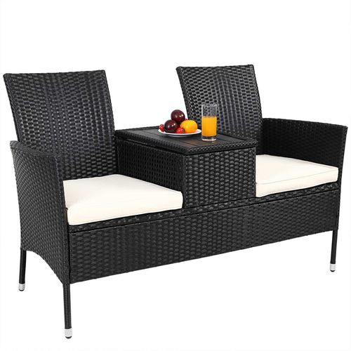 Banc De Jardin Polyrotin 2 Places Table Plateau Bois