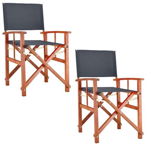 2x Chaises De Directeur Anthracite Cannes En Bois Fsc