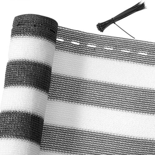 Paravent Brise-Vue 1x10m Gris/Blanc