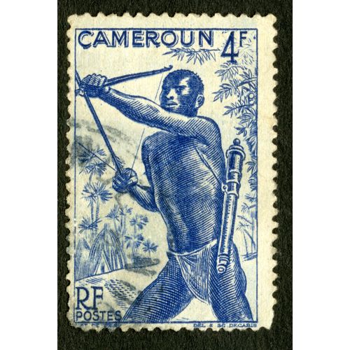 Timbre Oblitéré Caméroun, Rf, Postes, Decaris, 4f