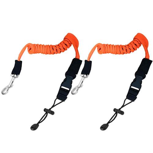 Laisse De Pagaie De Kayak 2 Pièces, Accessoires De Canoë De Corde De Pagaie De Kayak Élastique De Sécurité Avec Boucle De Ceinture Réglable