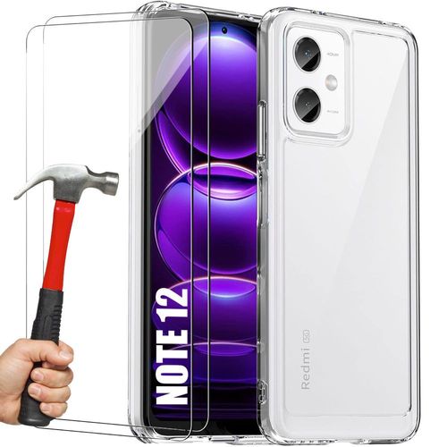 Coque Silicone Pour Redmi Note 12 5g + 2 Verres Trempés Protection Transparente - E.F.Connection