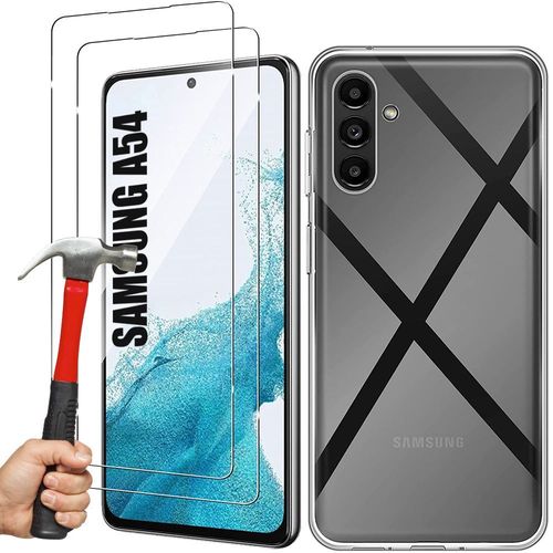Coque Pour Samsung Galaxy A54 + 2 Verres Trempés. Coque Protection Renforcée Silicone - E.F.Connection