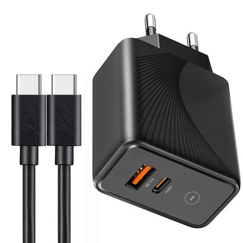 Chargeur Double Port 30w [Pd 20w+Qc 3.0] Motif Rayons Avec Câble Usb-C Pour Samsung A50 A51 A40 A41 A42 A70 A80 - E.F.Connection