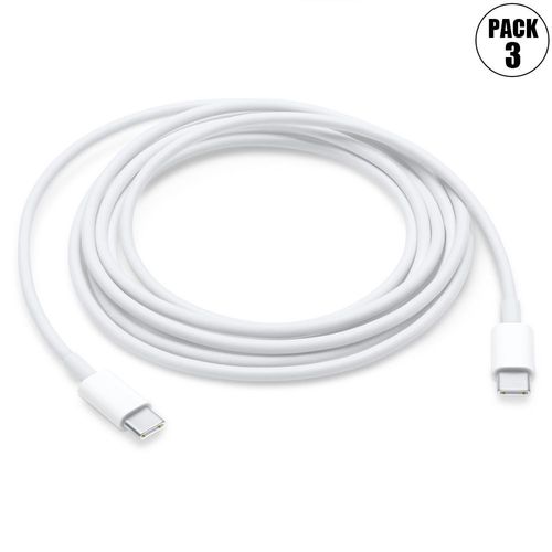 Câble USB-C vers USB-C pour OPPO Reno 8 / 8 Lite / 8 Pro 5G - Blanc 1M - Lot de 3 - E.F.Connection