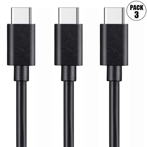 3 x Câble USB-C Compatible avec OPPO Find X5 / X5 Pro / X5 Lite - 1 Mètre Noir - E.F.Connection