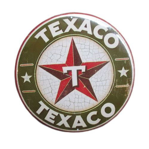 Magnet Rond 6 Cm Texaco Vert Vieillit Deco Garage Diner Loft