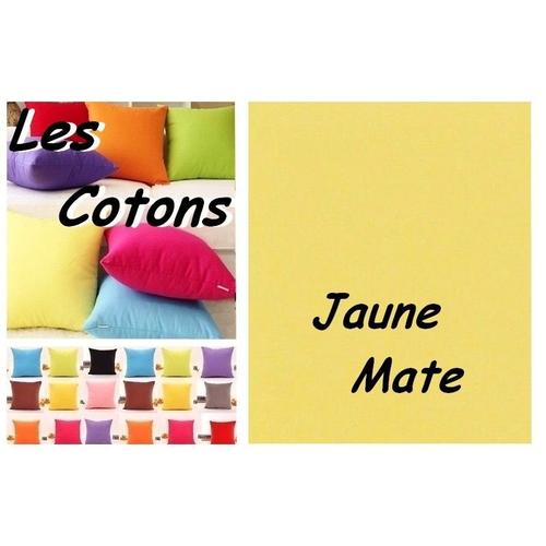 Taie Oreiller 50x80 Cm 80x50 Cm 100 % Coton Neuf Fabrique En France / Jaune Mate