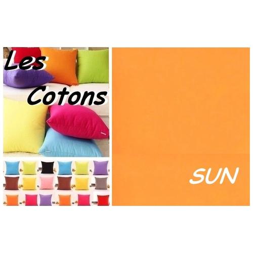 Taie Oreiller 50x80 Cm 80x50 Cm 100 % Coton Neuf Fabrique En France / Sun Orange