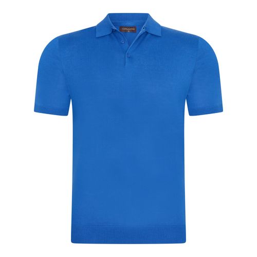 Cappuccino Italia Plain Tricot Polo Bleu